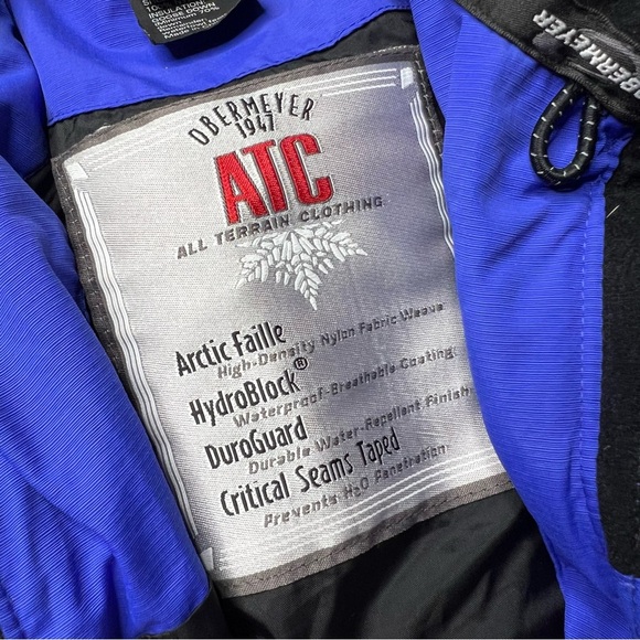 Obermeyer Goose Down Waterproof Snow Jacket in Blue Black - Picture 9 of 10